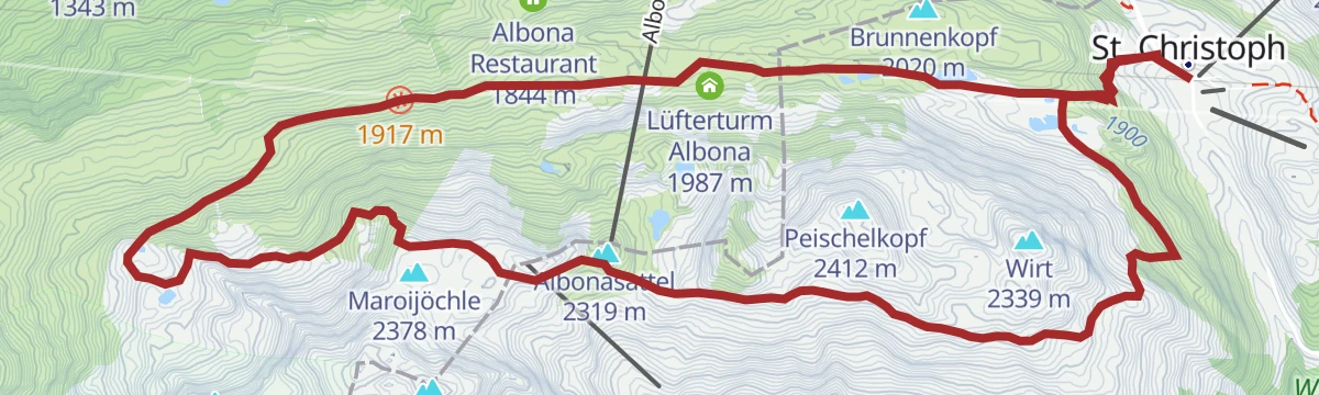 Route map: Zur Kaltenberg Hütte